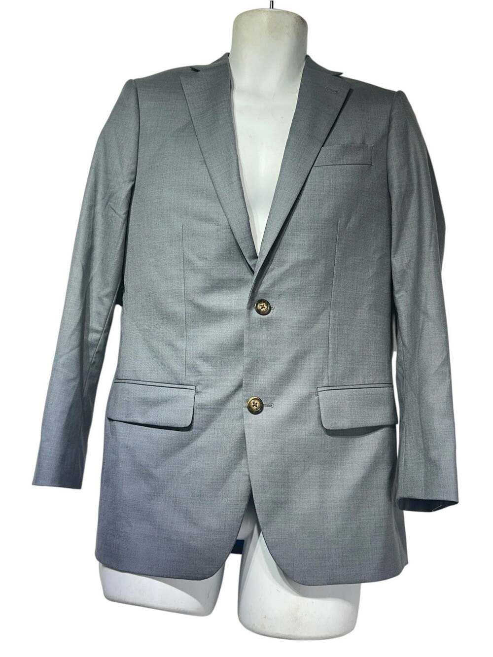 Indochino Men's Gray 100% Wool Two Button Suit Blazer Sport Coat Golf Lining